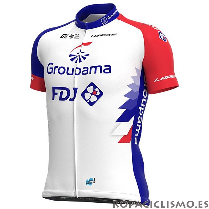 2021 Maillot Groupama-FDJ Tirantes Mangas Cortas Rojo Azul